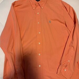 Ralph Lauren Men's Orange Button Down Shirt